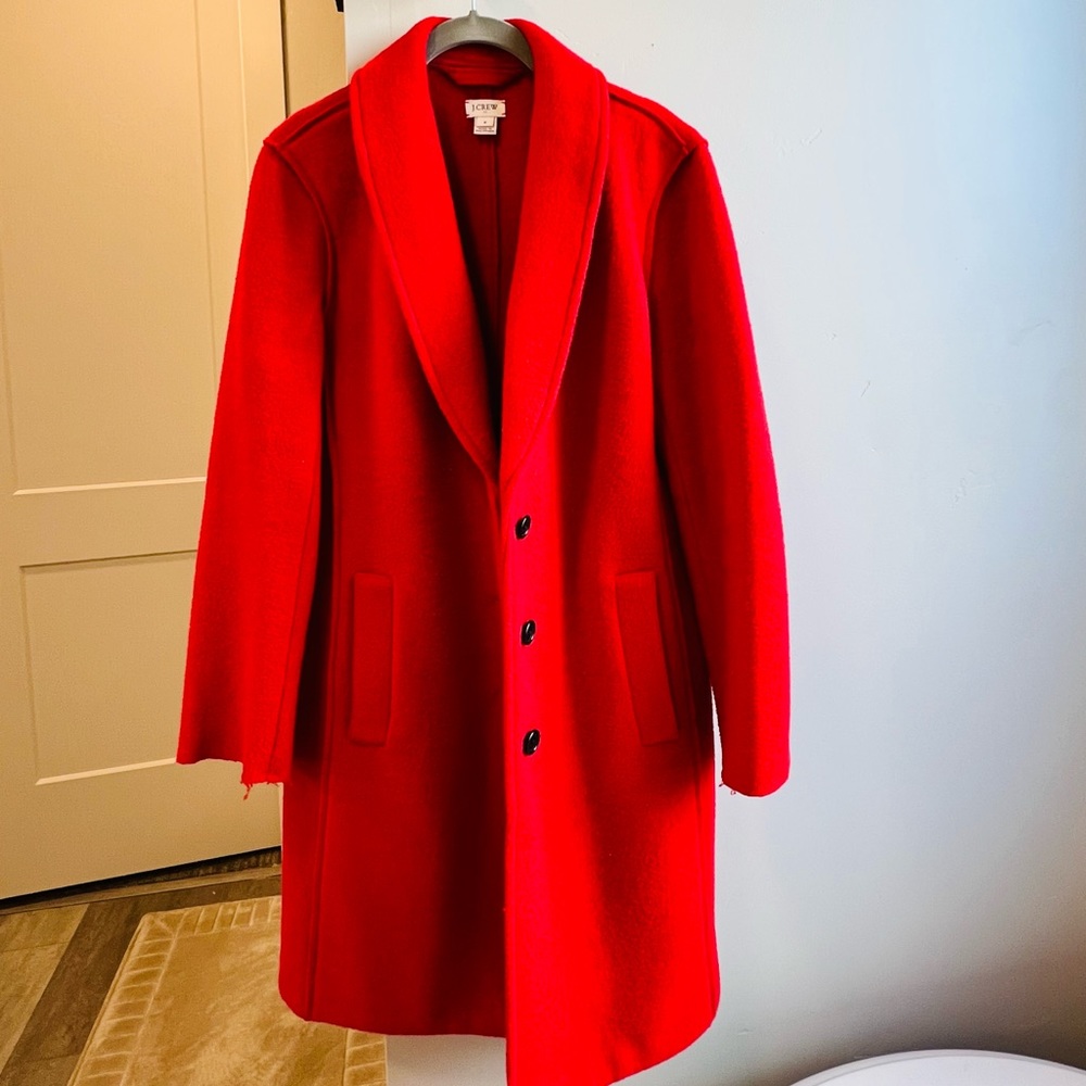 A beautiful red jacket. Gently used. Great for holiday season